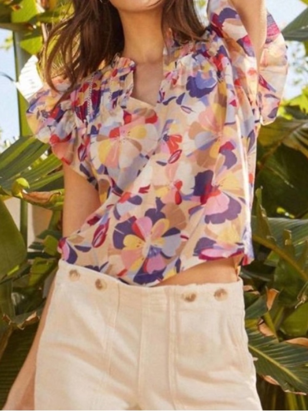 BOGO! CABALLERO Petri Blouse Stamped Floral Print Size XS